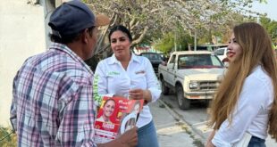 Glynnis Jiménez recorre calles de Soto la Marina estuvo acompañada por la candidata al Senado Cendy Robles